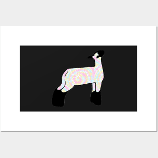 Rainbow Tie Dye Market Wether Lamb Silhouette 1 - NOT FOR RESALE WITHOUT PERMISSION Posters and Art